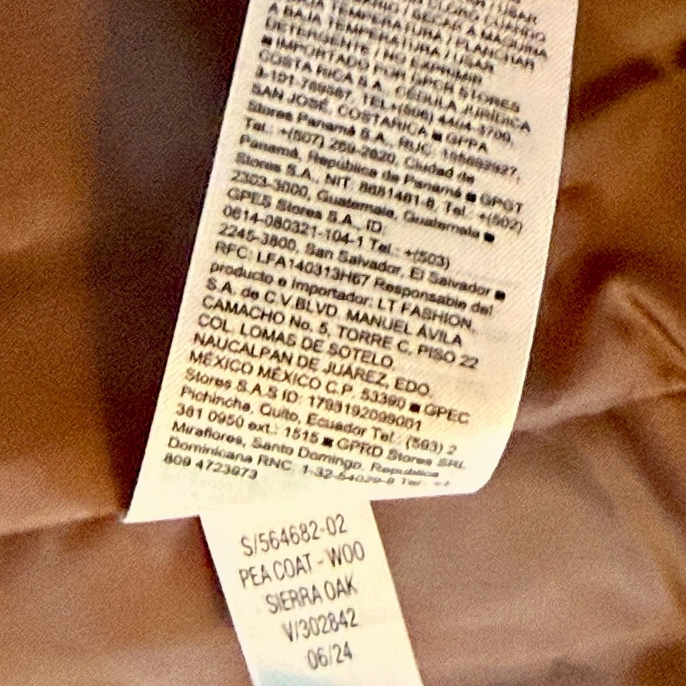 🧥 Chic Tan Double-Breasted Pea Coat - Picture 6 of 8
